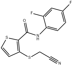 3-[(CYANOMETHYL)SULFANYL]-N-(2,4-DIFLUOROPHENYL)-2-THIOPHENECARBOXAMIDE Struktur