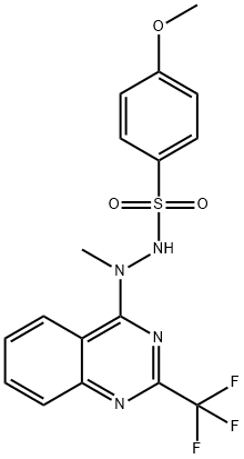 4-METHOXY-N'-METHYL-N'-[2-(TRIFLUOROMETHYL)-4-QUINAZOLINYL]BENZENESULFONOHYDRAZIDE Struktur