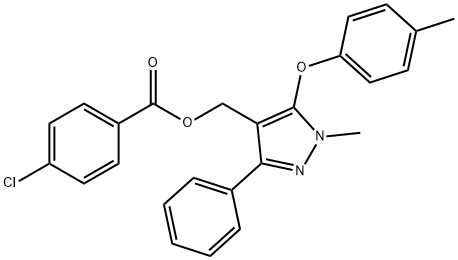 [1-METHYL-5-(4-METHYLPHENOXY)-3-PHENYL-1H-PYRAZOL-4-YL]METHYL 4-CHLOROBENZENECARBOXYLATE Struktur