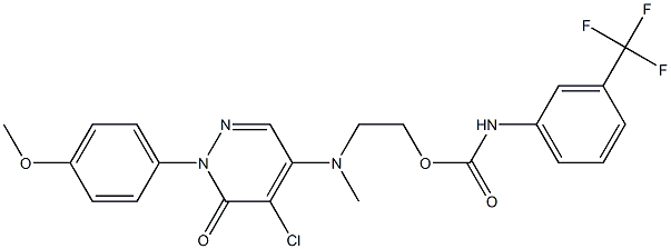 2-[[5-CHLORO-1-(4-METHOXYPHENYL)-6-OXO-1,6-DIHYDRO-4-PYRIDAZINYL](METHYL)AMINO]ETHYL N-[3-(TRIFLUOROMETHYL)PHENYL]CARBAMATE Struktur