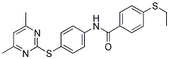 N-[4-[(4,6-DIMETHYLPYRIMIDIN-2-YL)THIO]PHENYL]-4-(ETHYLTHIO)BENZAMIDE Struktur