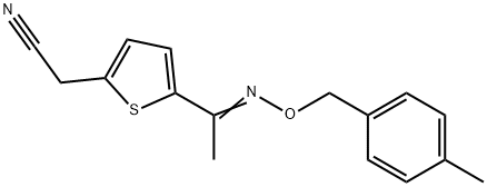 2-(5-([(4-METHYLBENZYL)OXY]ETHANIMIDOYL)-2-THIENYL)ACETONITRILE Struktur