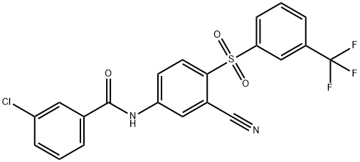 3-CHLORO-N-(3-CYANO-4-([3-(TRIFLUOROMETHYL)PHENYL]SULFONYL)PHENYL)BENZENECARBOXAMIDE Struktur