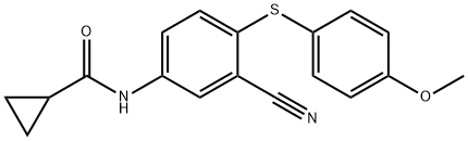 N-(3-CYANO-4-[(4-METHOXYPHENYL)SULFANYL]PHENYL)CYCLOPROPANECARBOXAMIDE Struktur