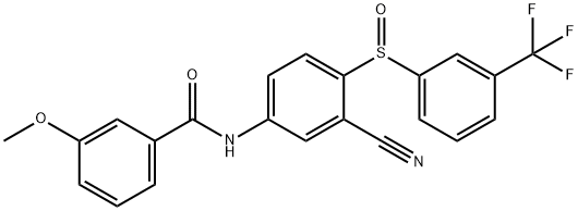 N-(3-CYANO-4-([3-(TRIFLUOROMETHYL)PHENYL]SULFINYL)PHENYL)-3-METHOXYBENZENECARBOXAMIDE Struktur