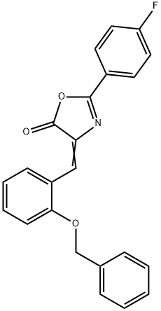 (4Z)-4-[2-(BENZYLOXY)BENZYLIDENE]-2-(4-FLUOROPHENYL)-1,3-OXAZOL-5(4H)-ONE Struktur