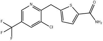 5-([3-CHLORO-5-(TRIFLUOROMETHYL)-2-PYRIDINYL]METHYL)-2-THIOPHENECARBOXAMIDE Struktur