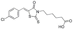 6-[5-(4-CHLORO-BENZYLIDENE)-4-OXO-2-THIOXO-THIAZOLIDIN-3-YL]-HEXANOIC ACID Struktur