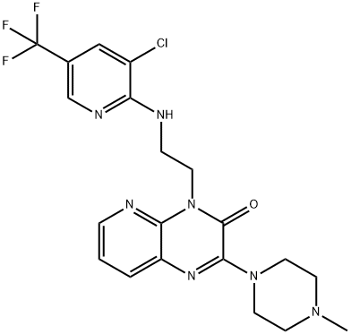 4-(2-([3-CHLORO-5-(TRIFLUOROMETHYL)-2-PYRIDINYL]AMINO)ETHYL)-2-(4-METHYLPIPERAZINO)PYRIDO[2,3-B]PYRAZIN-3(4H)-ONE Struktur