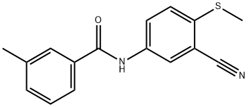 N-[3-CYANO-4-(METHYLSULFANYL)PHENYL]-3-METHYLBENZENECARBOXAMIDE Struktur