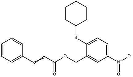 2-(CYCLOHEXYLSULFANYL)-5-NITROBENZYL 3-PHENYLACRYLATE Struktur