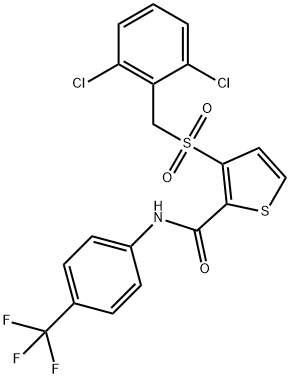 3-[(2,6-DICHLOROBENZYL)SULFONYL]-N-[4-(TRIFLUOROMETHYL)PHENYL]-2-THIOPHENECARBOXAMIDE Struktur