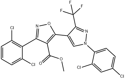 METHYL 3-(2,6-DICHLOROPHENYL)-5-[1-(2,4-DICHLOROPHENYL)-3-(TRIFLUOROMETHYL)-1H-PYRAZOL-4-YL]-4-ISOXAZOLECARBOXYLATE Struktur