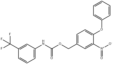 3-NITRO-4-PHENOXYBENZYL N-[3-(TRIFLUOROMETHYL)PHENYL]CARBAMATE Struktur