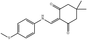 5,5-DIMETHYL-2-(((4-METHYLTHIOPHENYL)AMINO)METHYLENE)CYCLOHEXANE-1,3-DIONE Struktur