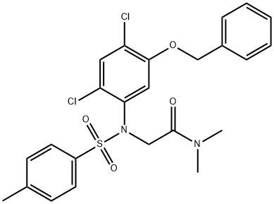 2-(5-(BENZYLOXY)-2,4-DICHLORO[(4-METHYLPHENYL)SULFONYL]ANILINO)-N,N-DIMETHYLACETAMIDE Struktur