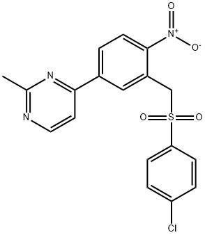 4-(3-([(4-CHLOROPHENYL)SULFONYL]METHYL)-4-NITROPHENYL)-2-METHYLPYRIMIDINE Struktur