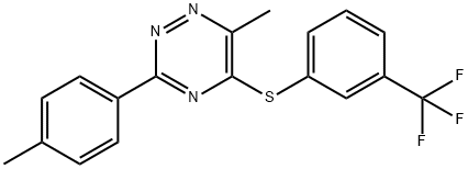 6-METHYL-3-(4-METHYLPHENYL)-1,2,4-TRIAZIN-5-YL 3-(TRIFLUOROMETHYL)PHENYL SULFIDE Struktur