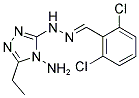 2,6-DICHLOROBENZALDEHYDE 1-(4-AMINO-5-ETHYL-4H-1,2,4-TRIAZOL-3-YL)HYDRAZONE Struktur