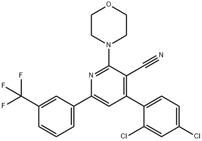 4-(2,4-DICHLOROPHENYL)-2-MORPHOLINO-6-[3-(TRIFLUOROMETHYL)PHENYL]NICOTINONITRILE Struktur