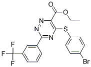 ETHYL 5-[(4-BROMOPHENYL)SULFANYL]-3-[3-(TRIFLUOROMETHYL)PHENYL]-1,2,4-TRIAZINE-6-CARBOXYLATE Struktur