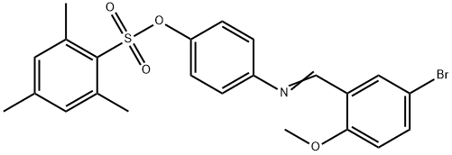 4-([(5-BROMO-2-METHOXYPHENYL)METHYLENE]AMINO)PHENYL 2,4,6-TRIMETHYLBENZENESULFONATE Struktur