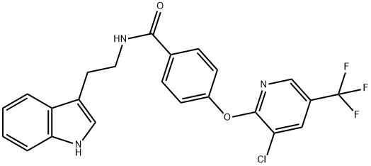 (4-(3-CHLORO-5-(TRIFLUOROMETHYL)(2-PYRIDYLOXY))PHENYL)-N-(2-INDOL-3-YLETHYL)FORMAMIDE Struktur