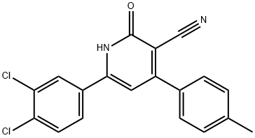 6-(3,4-DICHLOROPHENYL)-2-HYDROXY-4-(4-METHYLPHENYL)NICOTINONITRILE Struktur