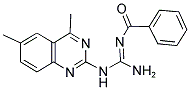 N-{(1E)-AMINO[(4,6-DIMETHYLQUINAZOLIN-2-YL)AMINO]METHYLENE}BENZAMIDE Struktur