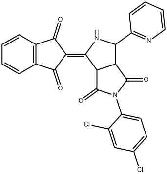 2-(2,4-DICHLOROPHENYL)-4-(1,3-DIOXO-1,3-DIHYDRO-2H-INDEN-2-YLIDEN)-6-(2-PYRIDINYL)TETRAHYDROPYRROLO[3,4-C]PYRROLE-1,3(2H,3AH)-DIONE Struktur