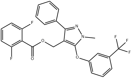 (1-METHYL-3-PHENYL-5-[3-(TRIFLUOROMETHYL)PHENOXY]-1H-PYRAZOL-4-YL)METHYL 2,6-DIFLUOROBENZENECARBOXYLATE Struktur