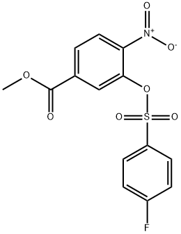 METHYL 3-([(4-FLUOROPHENYL)SULFONYL]OXY)-4-NITROBENZENECARBOXYLATE Struktur