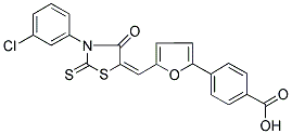 4-(5-{(E)-[3-(3-CHLOROPHENYL)-4-OXO-2-THIOXO-1,3-THIAZOLIDIN-5-YLIDENE]METHYL}-2-FURYL)BENZOIC ACID Struktur