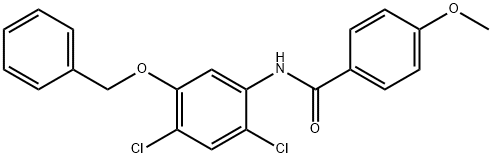 N-[5-(BENZYLOXY)-2,4-DICHLOROPHENYL]-4-METHOXYBENZENECARBOXAMIDE Struktur