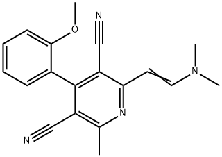 2-[2-(DIMETHYLAMINO)VINYL]-4-(2-METHOXYPHENYL)-6-METHYL-3,5-PYRIDINEDICARBONITRILE Struktur