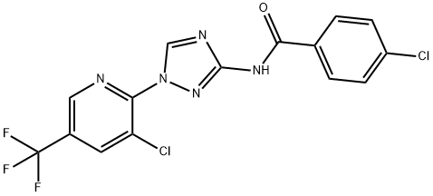 4-CHLORO-N-(1-[3-CHLORO-5-(TRIFLUOROMETHYL)-2-PYRIDINYL]-1H-1,2,4-TRIAZOL-3-YL)BENZENECARBOXAMIDE Struktur