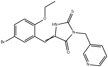 5-[(5-BROMO-2-ETHOXYPHENYL)METHYLENE]-3-(3-PYRIDINYLMETHYL)-2-THIOXOTETRAHYDRO-4H-IMIDAZOL-4-ONE Struktur