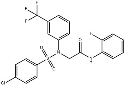 2-[[(4-CHLOROPHENYL)SULFONYL]-3-(TRIFLUOROMETHYL)ANILINO]-N-(2-FLUOROPHENYL)ACETAMIDE Struktur