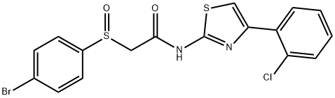 2-[(4-BROMOPHENYL)SULFINYL]-N-[4-(2-CHLOROPHENYL)-1,3-THIAZOL-2-YL]ACETAMIDE Struktur