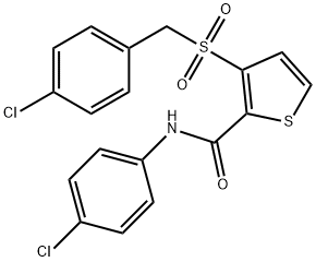 3-[(4-CHLOROBENZYL)SULFONYL]-N-(4-CHLOROPHENYL)-2-THIOPHENECARBOXAMIDE Struktur