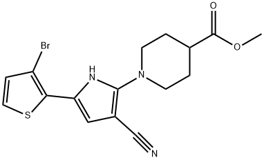 METHYL 1-[5-(3-BROMO-2-THIENYL)-3-CYANO-1H-PYRROL-2-YL]-4-PIPERIDINECARBOXYLATE Struktur