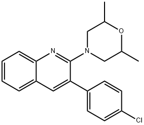 3-(4-CHLOROPHENYL)-2-(2,6-DIMETHYLMORPHOLINO)QUINOLINE Struktur