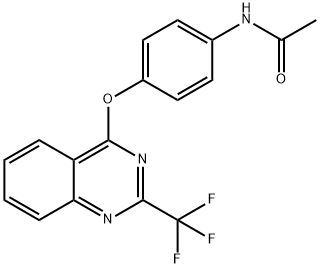 N-(4-([2-(TRIFLUOROMETHYL)-4-QUINAZOLINYL]OXY)PHENYL)ACETAMIDE Struktur