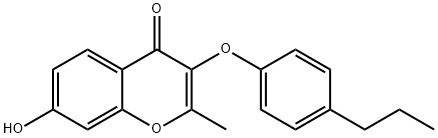 7-HYDROXY-2-METHYL-3-(4-PROPYL-PHENOXY)-CHROMEN-4-ONE Struktur