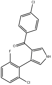 [4-(2-CHLORO-6-FLUOROPHENYL)-1H-PYRROL-3-YL](4-CHLOROPHENYL)METHANONE Struktur