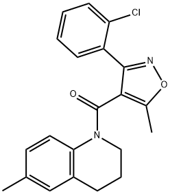 3-(2-CHLOROPHENYL)-5-METHYLISOXAZOL-4-YL 6-METHYL(1,2,3,4-TETRAHYDROQUINOLYL) KETONE Struktur