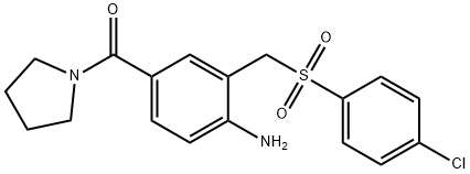 (4-AMINO-3-([(4-CHLOROPHENYL)SULFONYL]METHYL)PHENYL)(1-PYRROLIDINYL)METHANONE Struktur