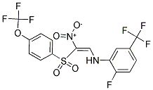 2-((2-FLUORO-5-(TRIFLUOROMETHYL)PHENYL)AMINO)-1-NITRO-1-((4-(TRIFLUOROMETHOXY)PHENYL)SULFONYL)ETHENE Struktur