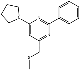 4-[(METHYLSULFANYL)METHYL]-2-PHENYL-6-(1-PYRROLIDINYL)PYRIMIDINE Struktur