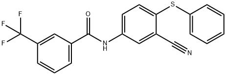 N-[3-CYANO-4-(PHENYLSULFANYL)PHENYL]-3-(TRIFLUOROMETHYL)BENZENECARBOXAMIDE Struktur